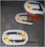 JOGO DE BANHEIRO DECORE OVAL PRATA/PRETO