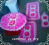 JOGO DE BANHEIRO DECORE QUADRADO PINK