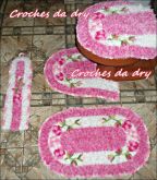 JOGO DE BANHEIRO DECORE PINK/BRANCO